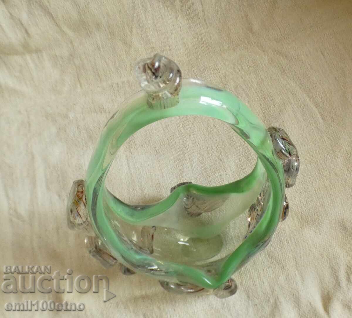 Delivery of Candy box - basket, multicolored glass, handmade