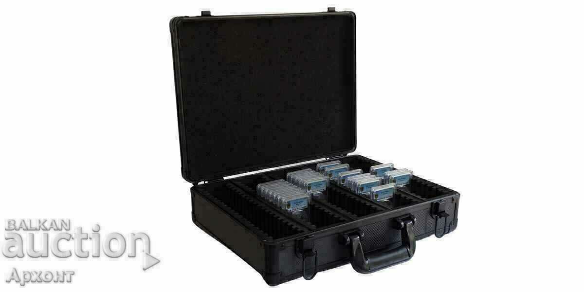 Cutie numismatică pentru 100 de monede certificate PCGS NGC Cutie numismatică pentru 100 de monede certificate PCGS NGC