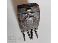 Cutie de bronz pentru kabzi. Evzi. Cârlig de pește. Palaska.