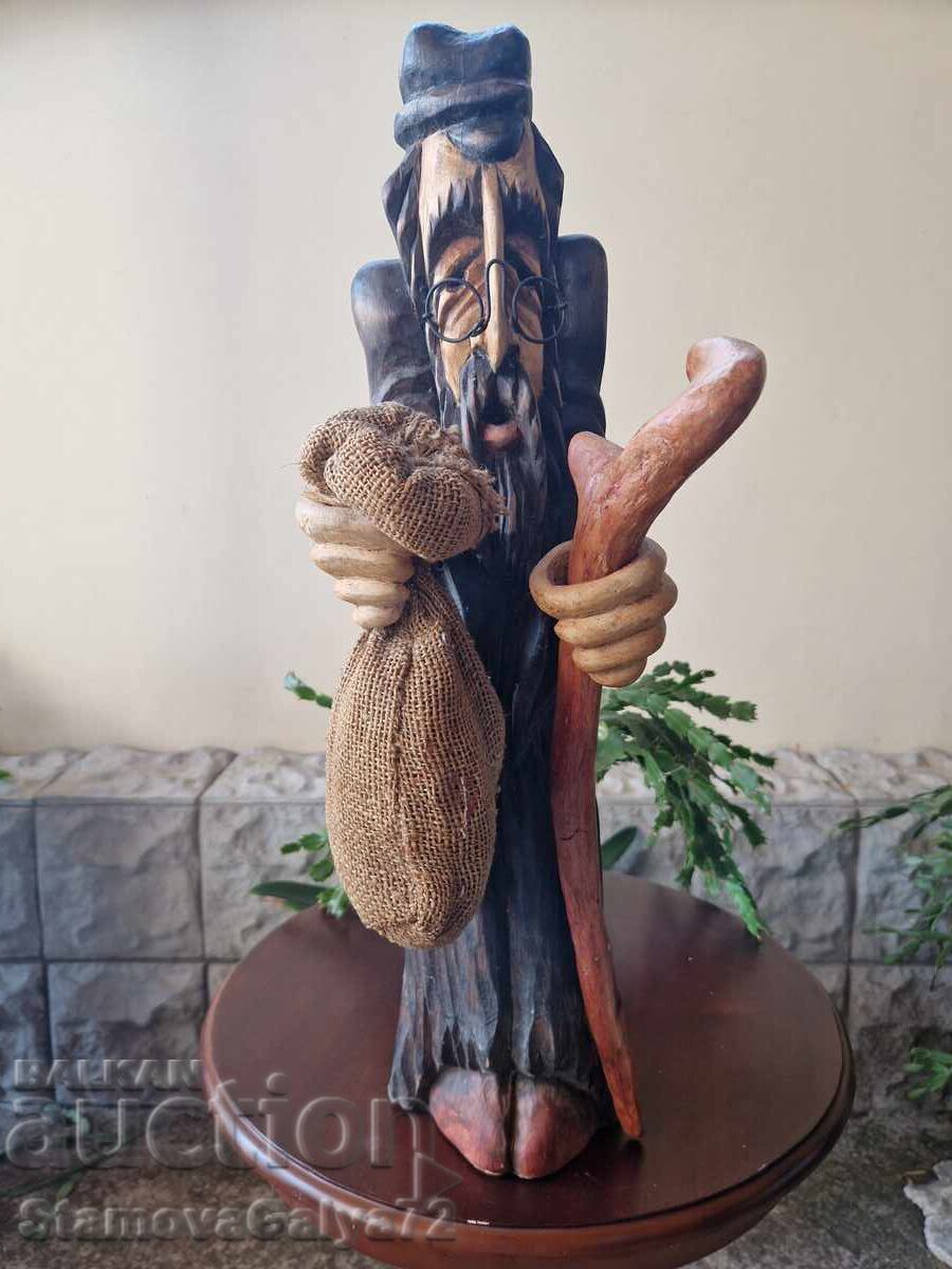 Beautiful large antique wooden figure statuette with price 229.00 BGN | € 117.09