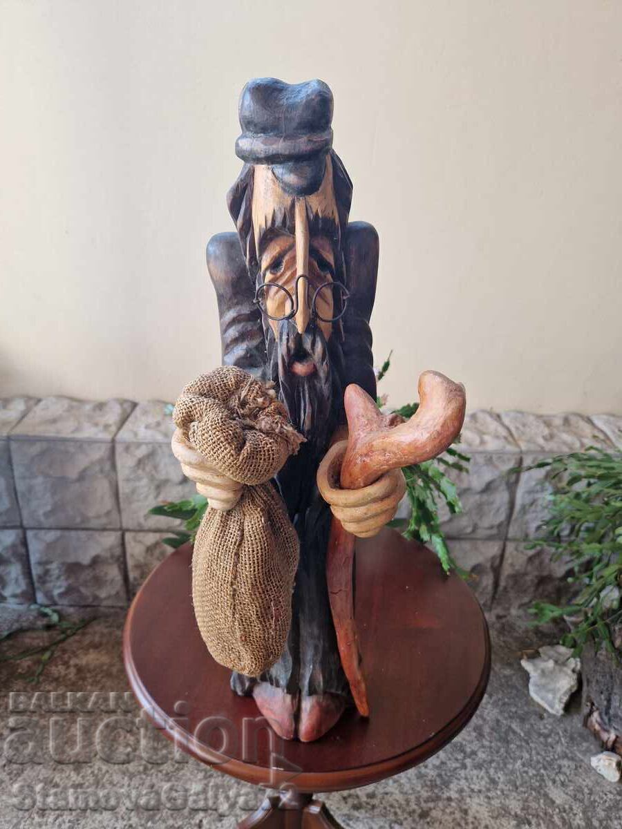 Licitație Figurină statuetă mare, antică, din lemn, superbă