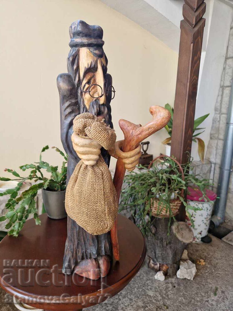 Delivery of Beautiful large antique wooden figure statuette