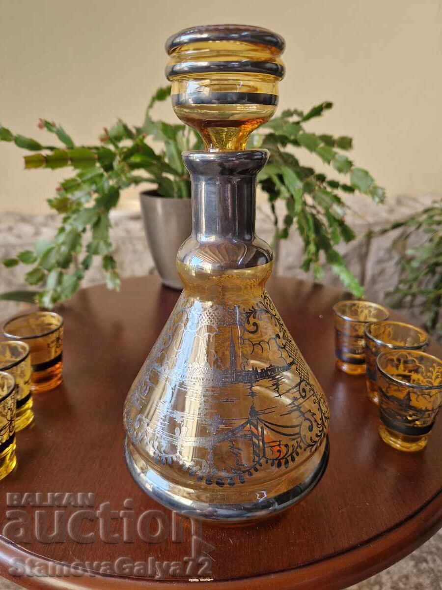 Ιταλικό σερβίτσιο από Βενετσιάνικο γυαλί και ασήμι - 5