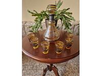 Serviciu italian din sticlă venețiană și argint