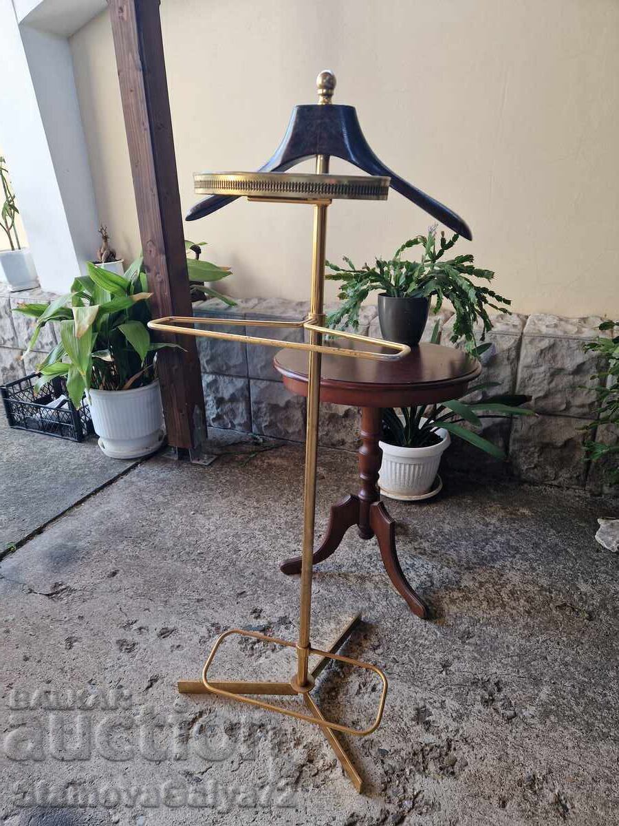 Livrarea Superbă cuier antic italian, alamă și lemn