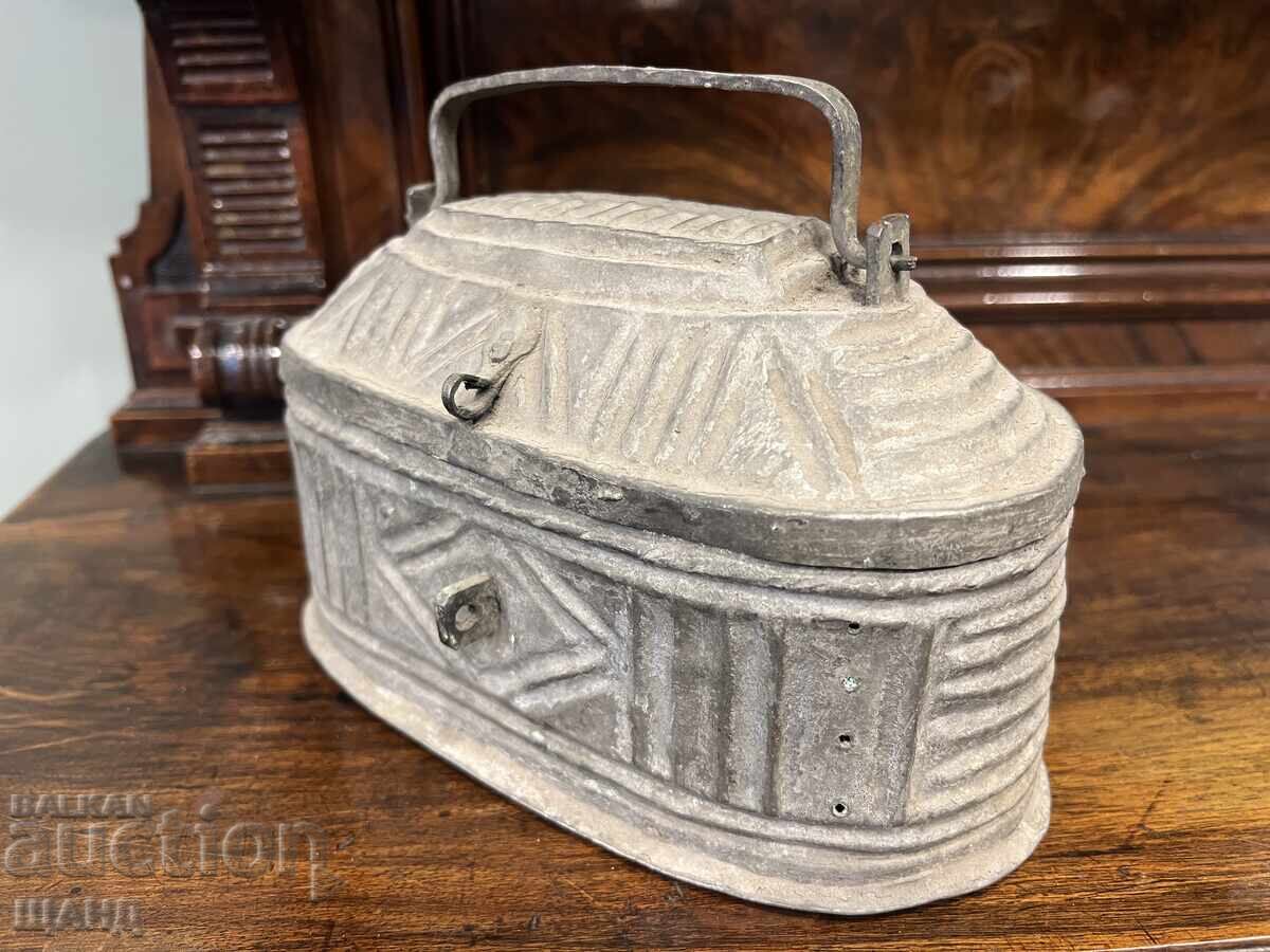 1870g Πολύ Παλιό Μπακίρ Χάλκινο Κουτί Φαγητού Τουρκικό Οθωμανικό - 5