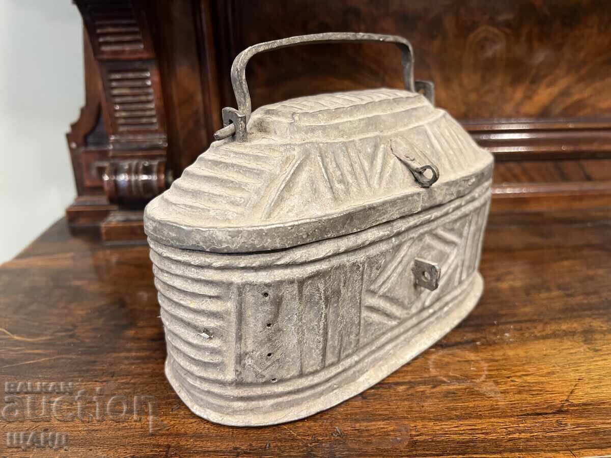 1870g Πολύ Παλιό Μπακίρ Χάλκινο Κουτί Φαγητού Τουρκικό Οθωμανικό - 6