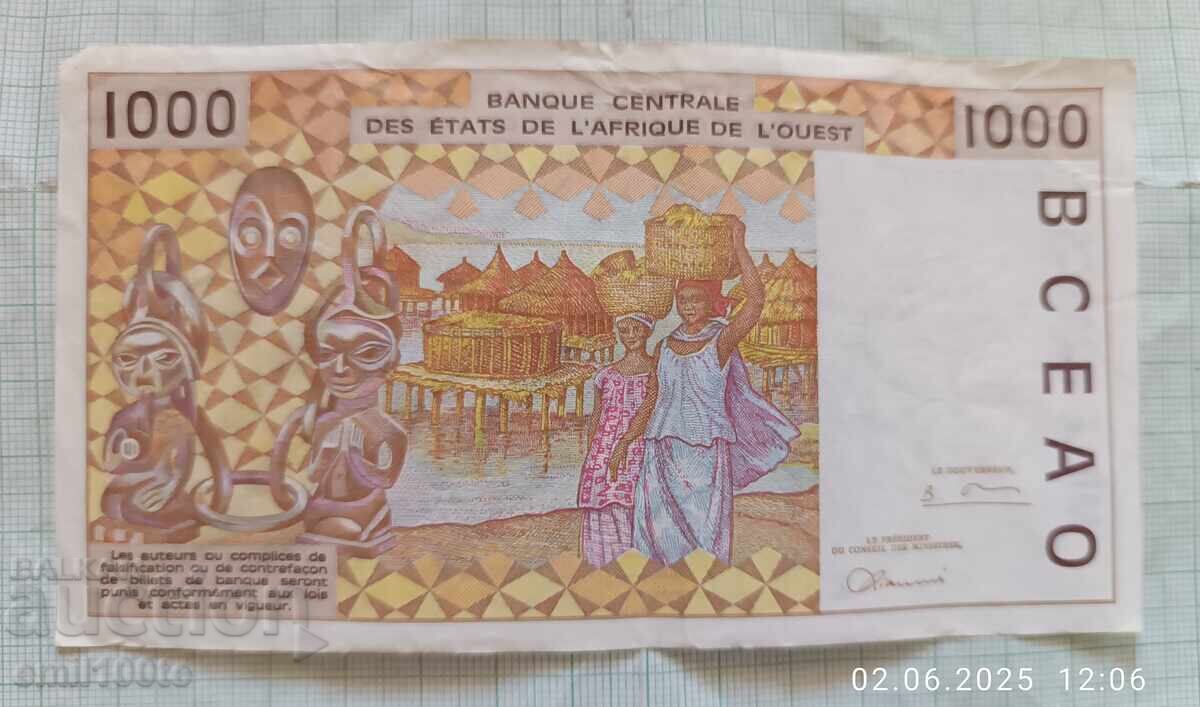 Παράδοση 1000 φράγκα Δυτική Αφρική