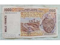 1000 φράγκα Δυτική Αφρική
