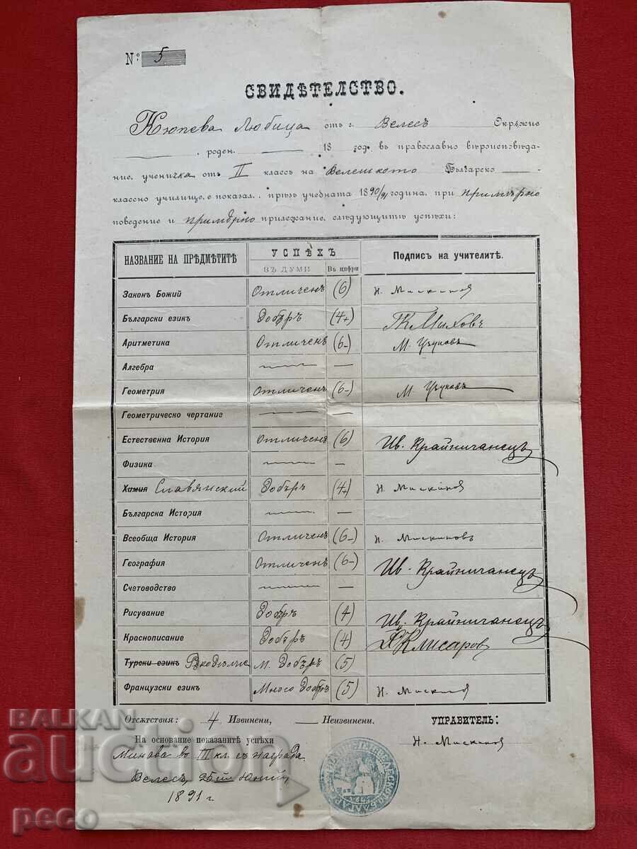 Veles Bulgarian School 1890/91 Lyuba Kyupeva VMORO Veles Bulgarian School 1890/91 Lyuba Kyupeva VMORO