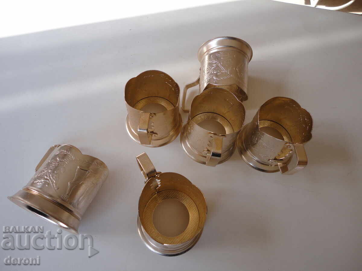 Σετ ποτηροθήκες zubr podstakan SSSR - 6