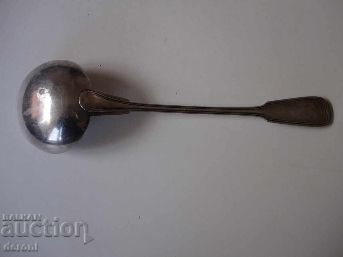 Delivery of Large silver-plated ladle, marked