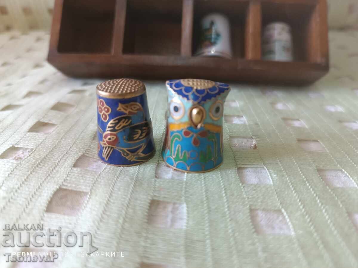 Collection of thimbles with a wooden shelf with price 85.00 BGN | € 43.46 Collection of thimbles with a wooden shelf with price 85.00 BGN | € 43.46