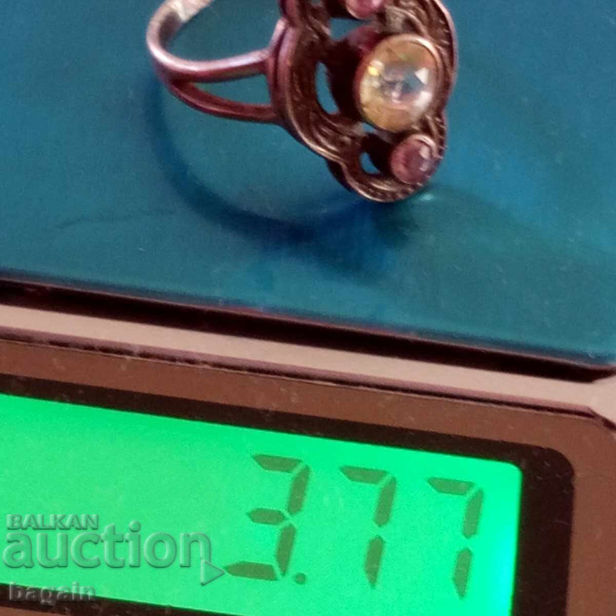 Ασημένιο δαχτυλίδι με πολύτιμους λίθους - 5