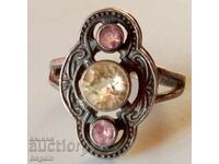 Inel de argint cu pietre prețioase