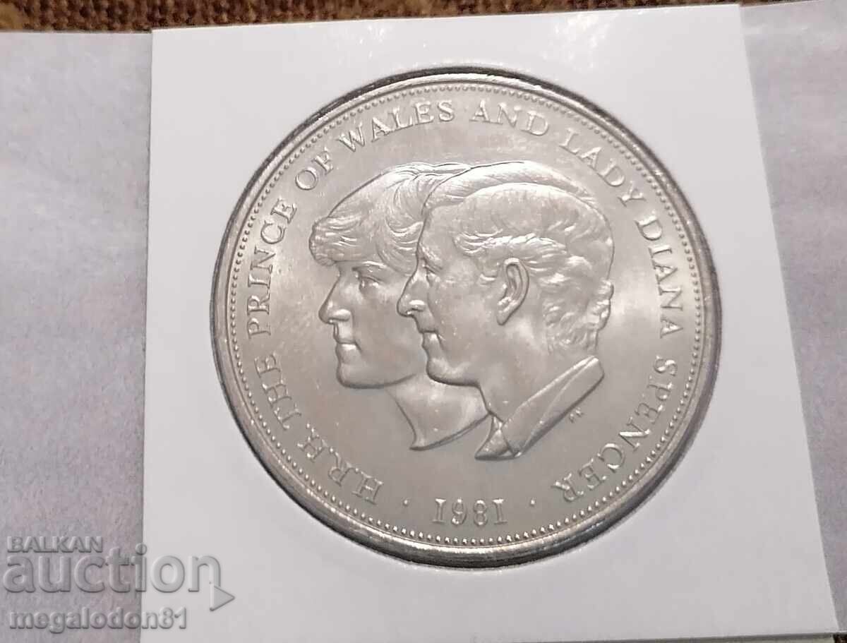 Великобритания - 25 пенса , 1981, сватбата на принц Улилям
