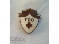 Badge sign - CSO, Ready for Sanitary Defense, on screw. Enamel