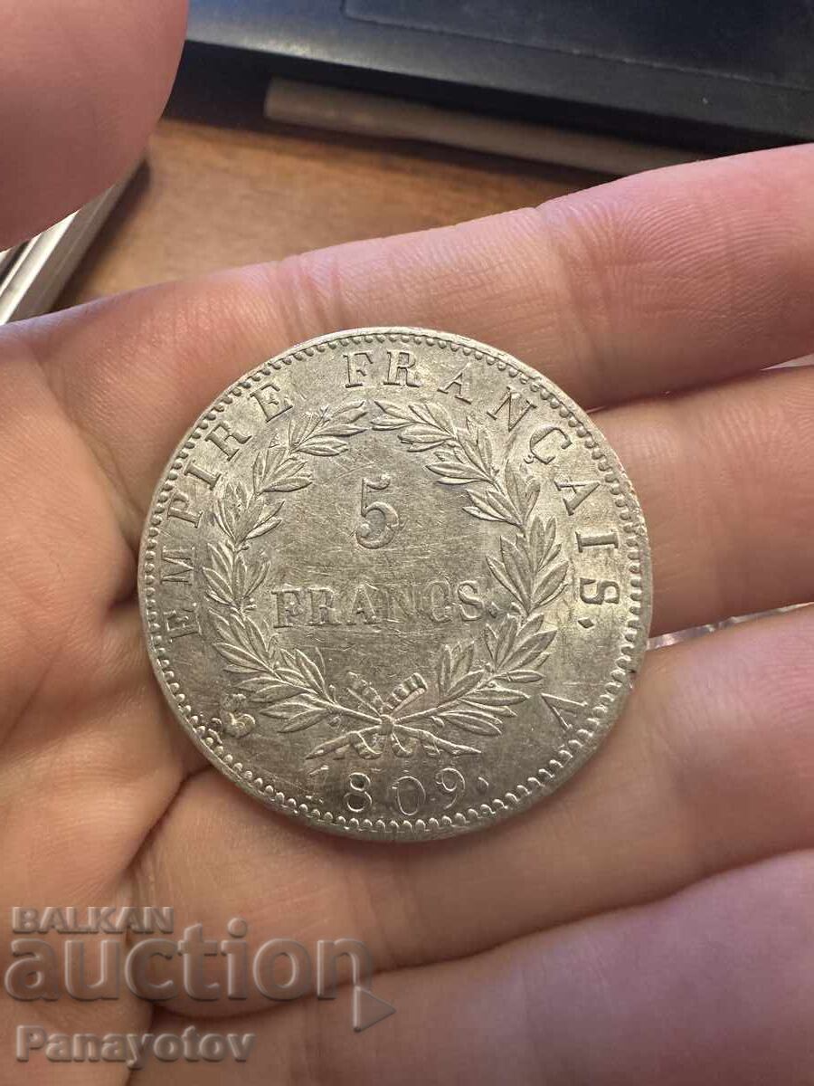 5 ΦΡΑΓΚΑ ΝΑΠΟΛΕΩΝ I 1809 Γ. ΣΦΡΑΓΙΔΑ GLANZ BRILLANTEN ΓΑΛΛΙΑ - 5