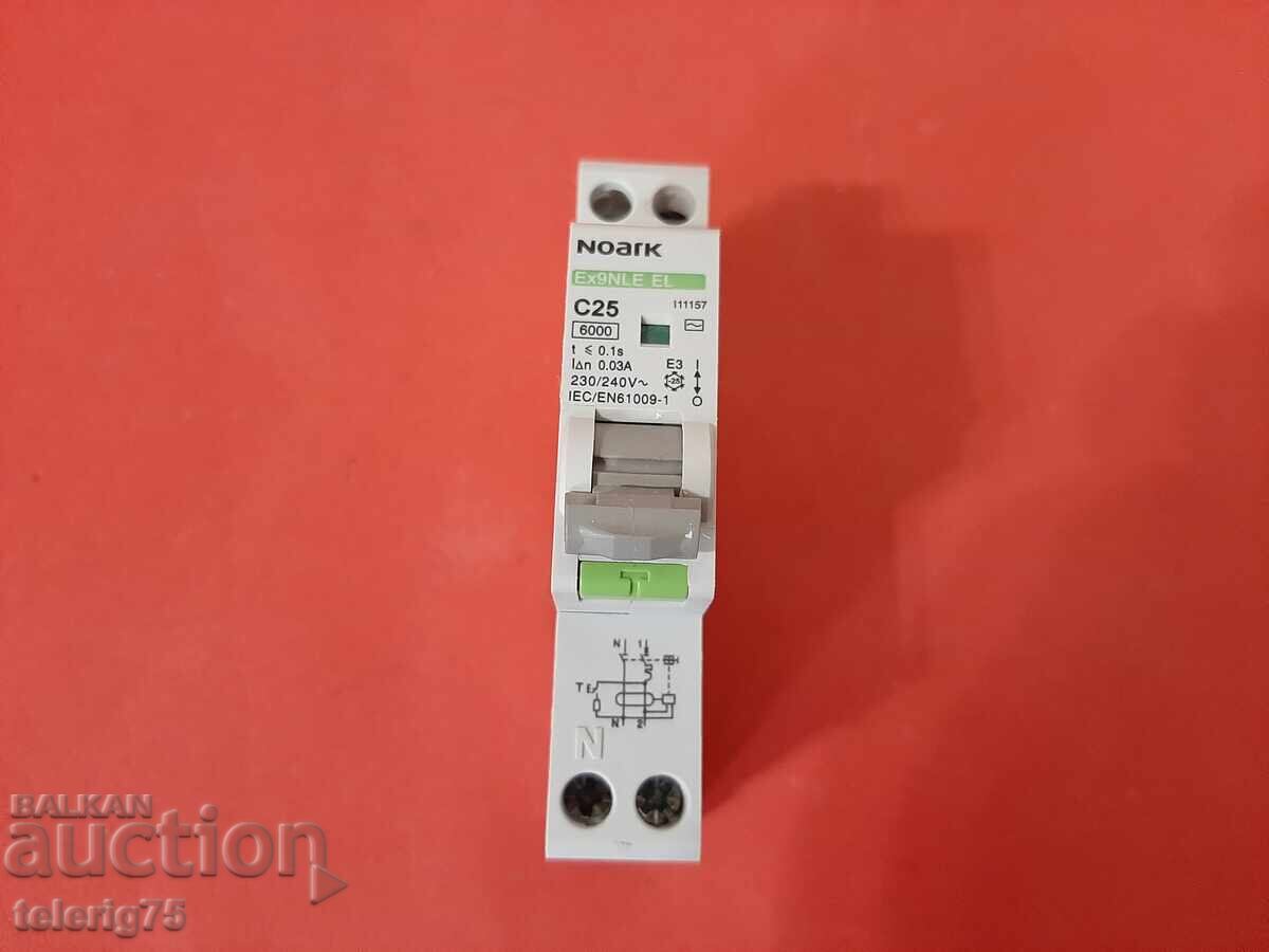 Συνδυασμένη Προστασία Διαρροής Ρεύματος NOARC Ex9NLE EL, 25A, 30mA