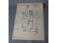 Desen vechi de maestru, portret cu creion, fată