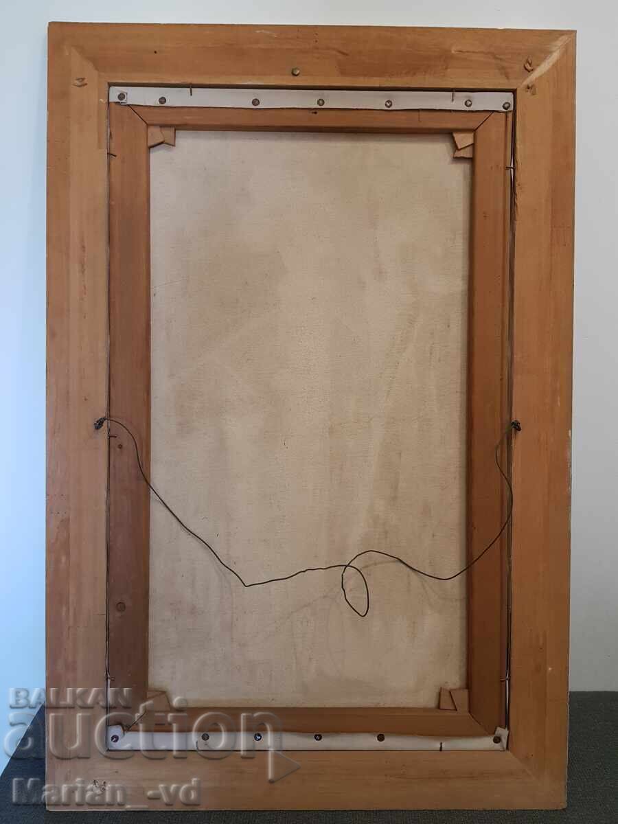 Old painting of a clown, oil/canvas, 1965, signed - 7