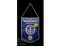 OLD FOOTBALL BADGE and FLAG - CHERNOMORETS BURGAS