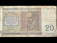 Belgium 20 Francs 1950 Pick 132 Ref 7248