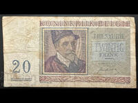 Belgium 20 Francs 1950 Pick 132 Ref 7900