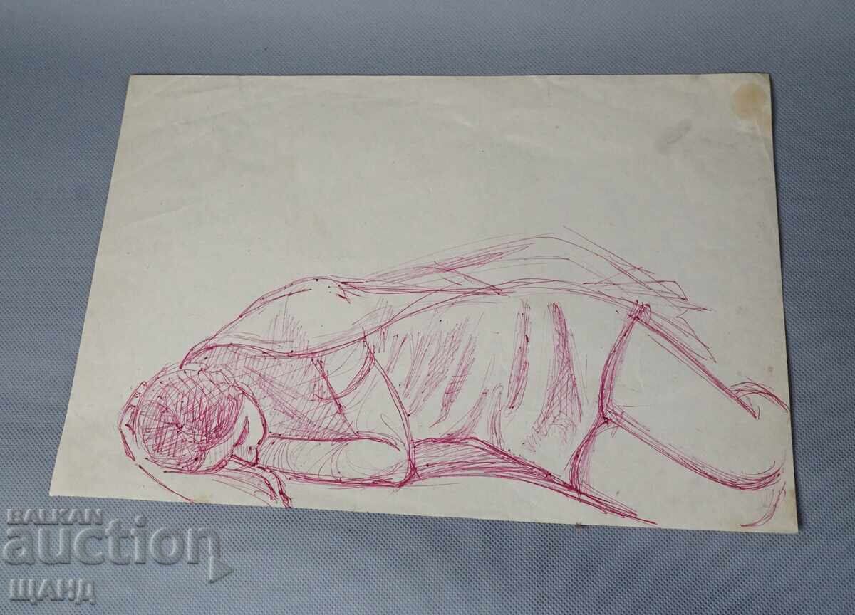 Old Master Drawing Portrait Woman Girl