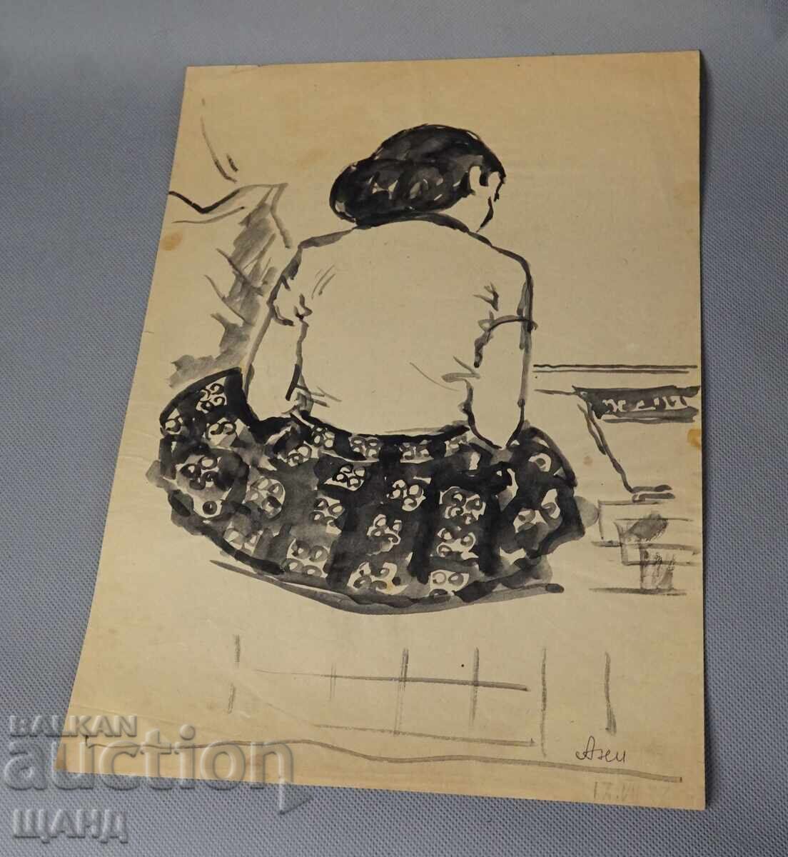 Παλιά Μαεστρική Ζωγραφιά Πορτρέτο Γυναίκα Κορίτσι