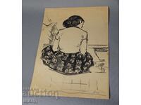 Παλιά Μαεστρική Ζωγραφιά Πορτρέτο Γυναίκα Κορίτσι