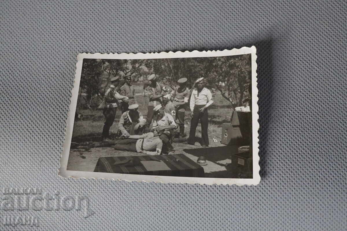 1940 Military Photo Soldiers Medics Red Cross Photo Ruychev 1940 Military Photo Soldiers Medics Red Cross Photo Ruychev
