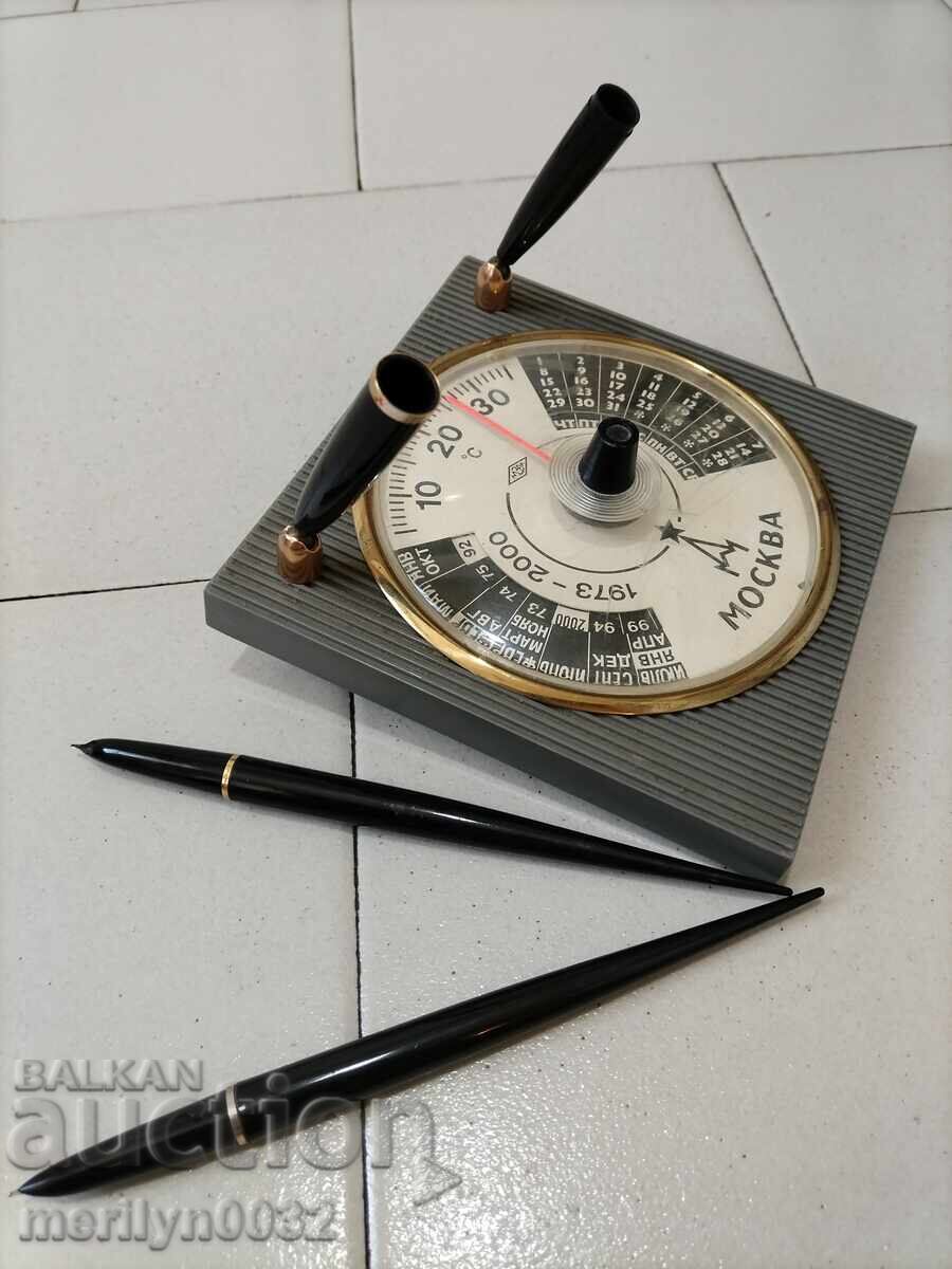 Pen holder pen thermometer calendar Moscow USSR - 6