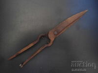Old forged scissors, marking