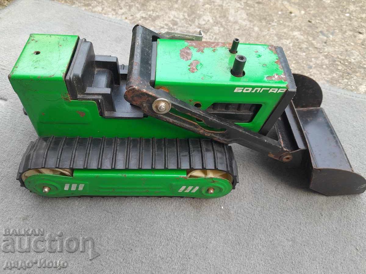 Old SOC Sheet Metal Toy Bulldozer BULGAR