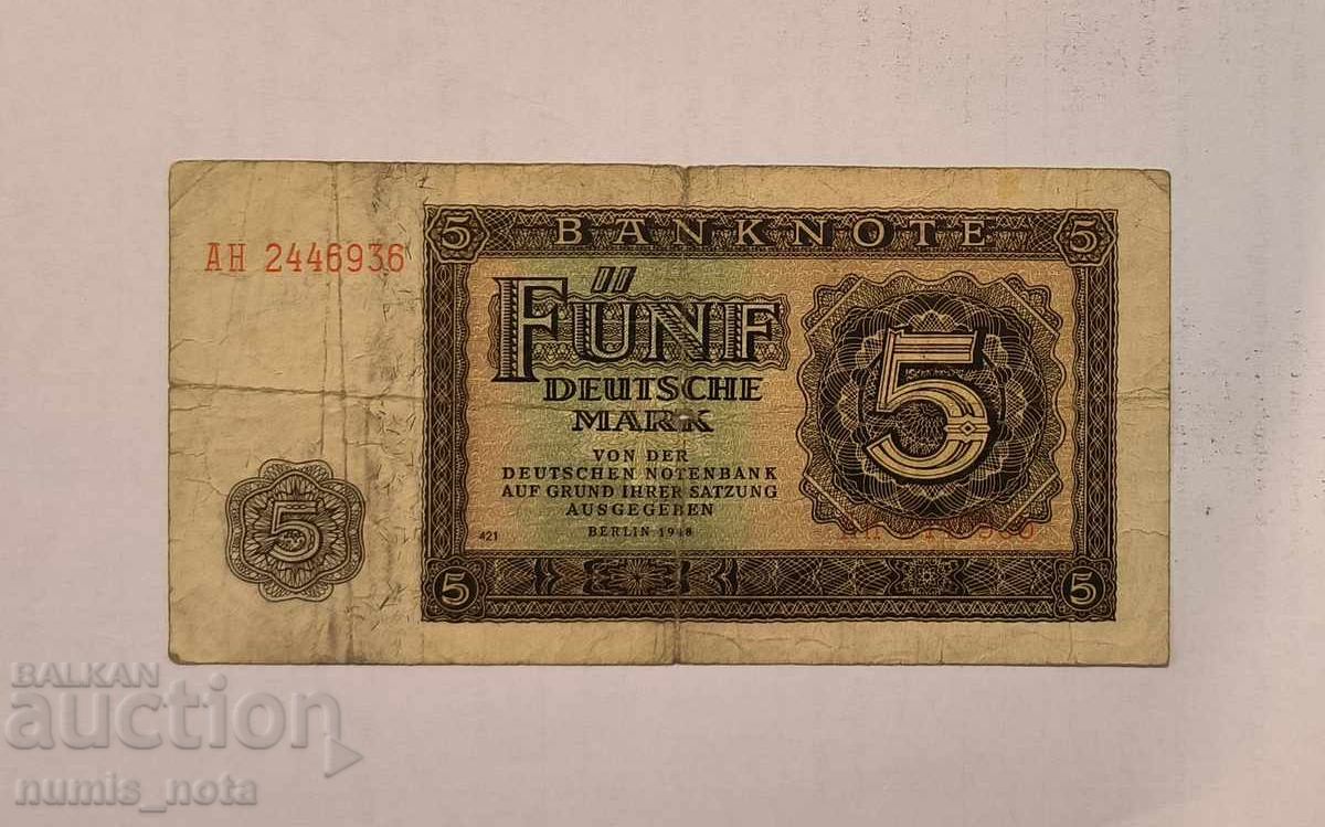 Germania RDG 5 mărci 1948