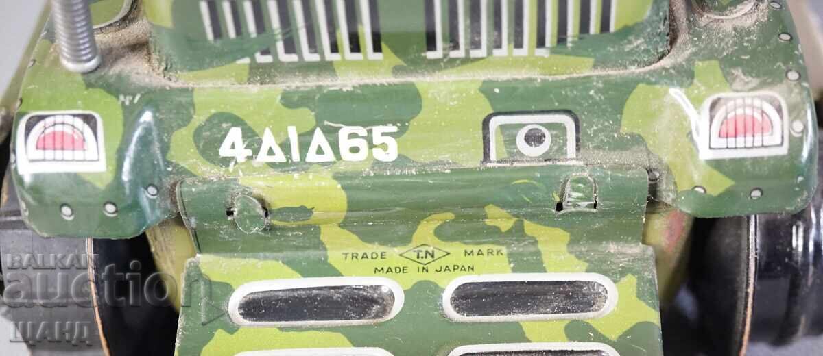 Old Japanese metal toy model tank with batteries - 5