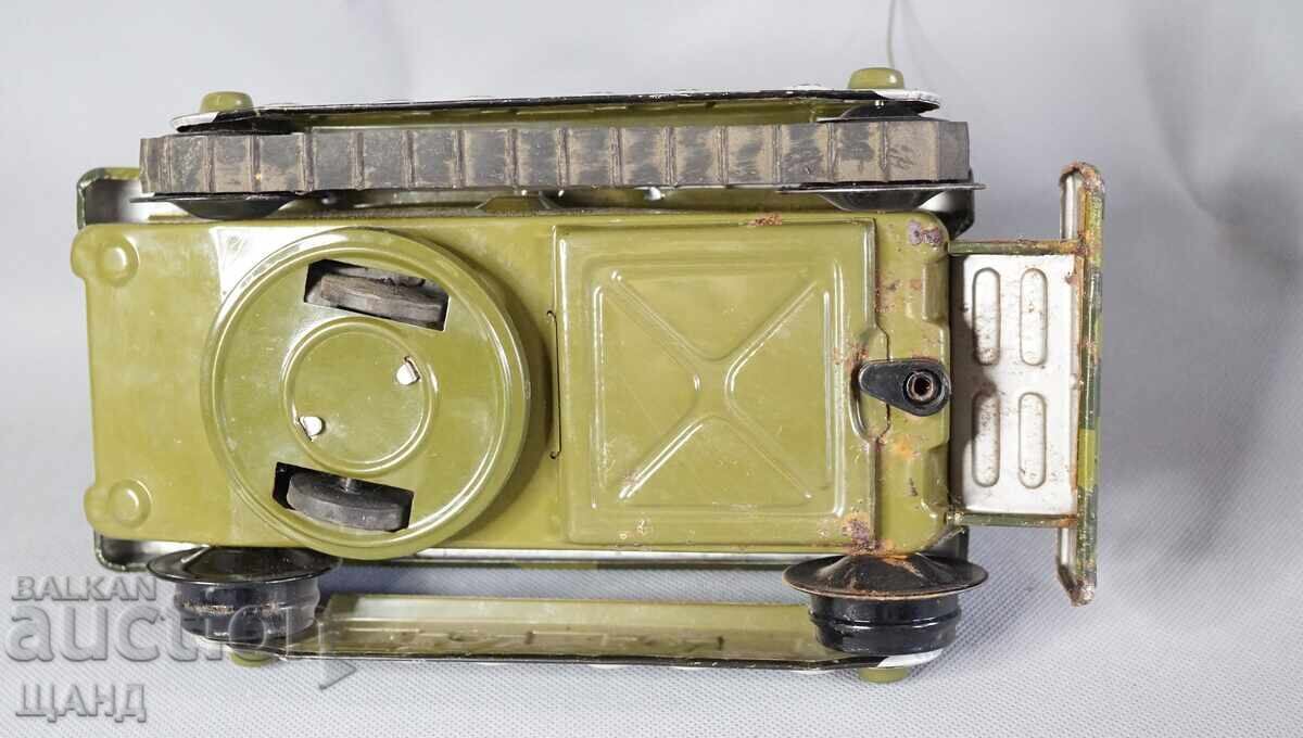 Old Japanese metal toy model tank with batteries - 6