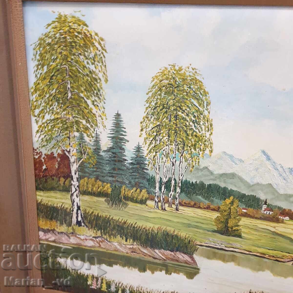 Licitație Tablou vechi ulei/pânză, semnat