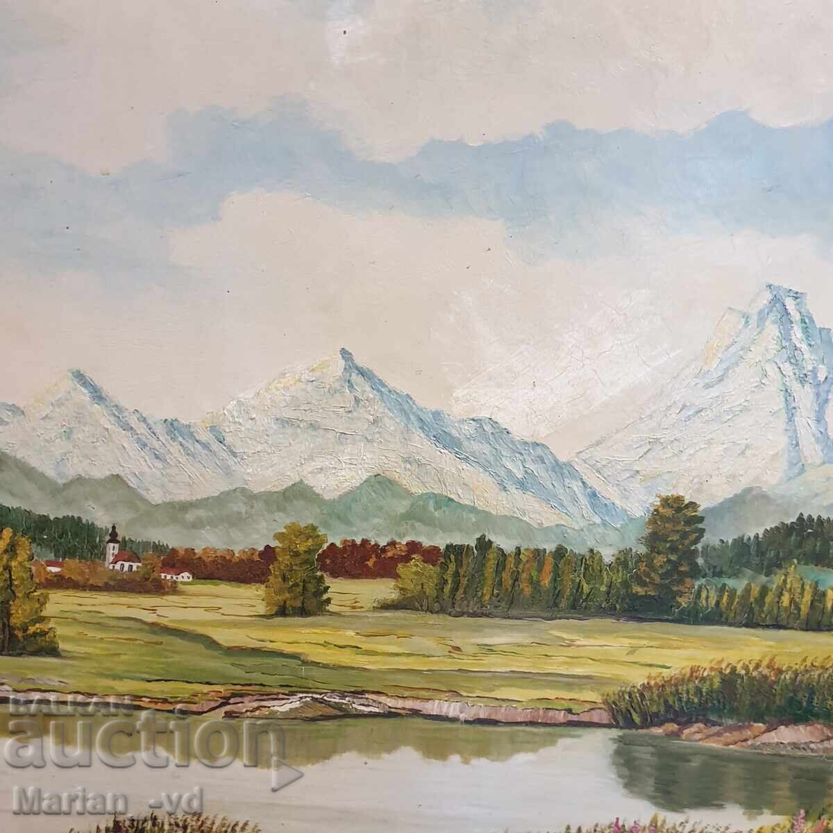 Tablou vechi ulei/pânză, semnat - 6