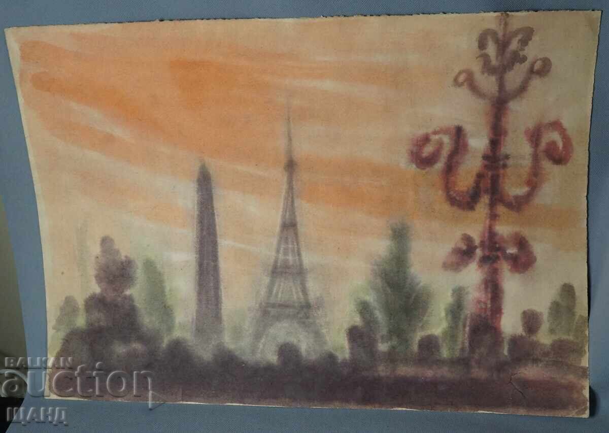 Masterful Painting Watercolor Cityscape Paris