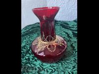 Vază - 15cm, decorație aurie, bg