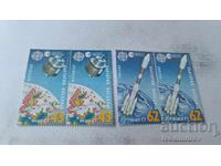 Ταχυδρομικές. γραμματόσημα Ρ Βουλγαρίας Ρακέτα ARIANΕ και δορυφόρος METEOSAT 1991