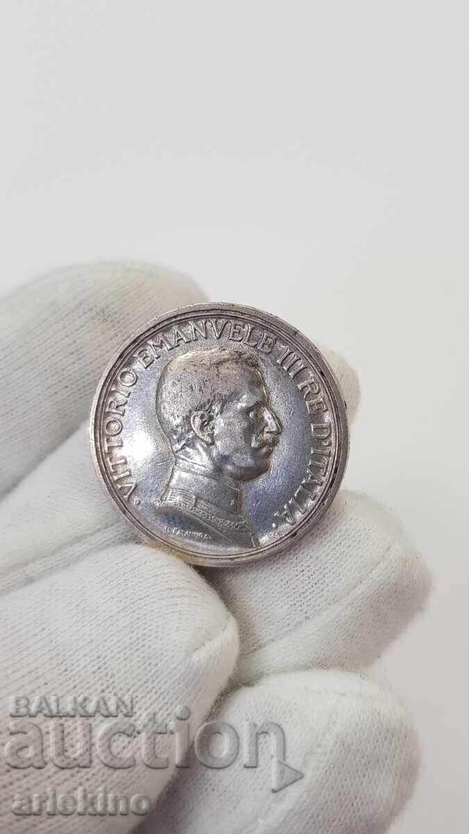 Rare Silver Italian Coin 2 Lire 1915 with price 58.00 BGN | € 29.65