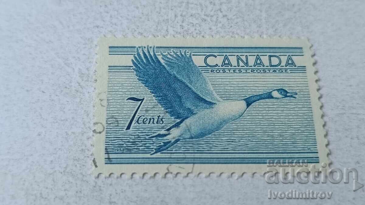 Timbre poștale CANADA Gâscă în zbor 7 cenți 1952