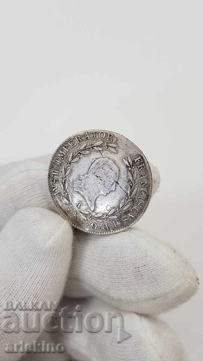 Auction  Rare Austrian Silver Coin 20 Kreuzer 1810