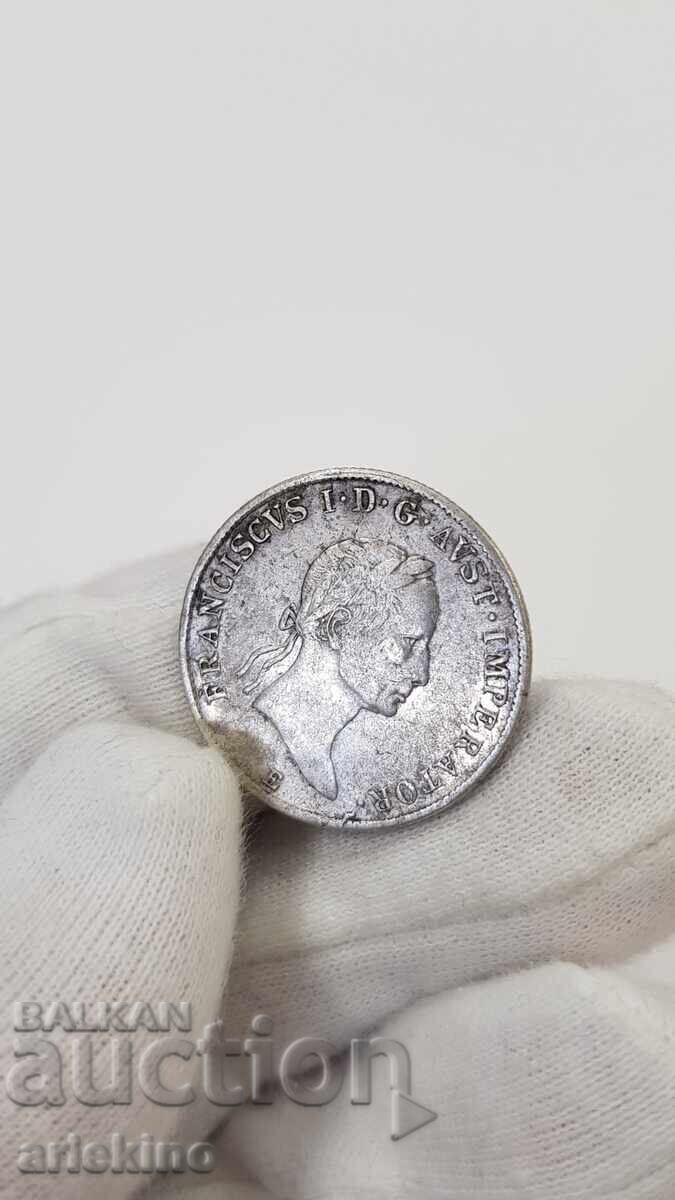 Delivery of Rare Austrian Silver Coin 20 Kreuzer 1834