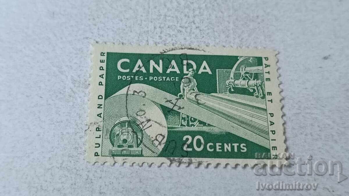 Postage stamp CANADA Pulp and Paper 20 cents