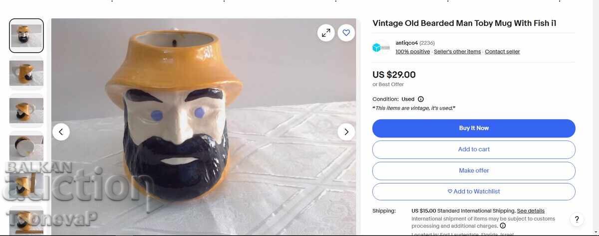 Πορσελάνινη κανάτα Character Jugs, Face Jugs - Ψαράς - 7 Πορσελάνινη κανάτα Character Jugs, Face Jugs - Ψαράς - 7