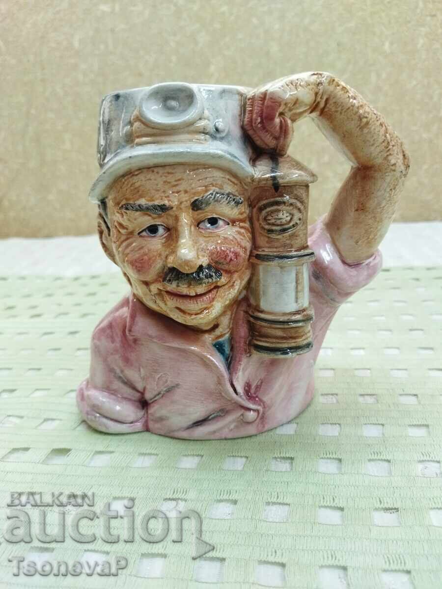 Porcelain Jug Character Jugs, Face Jugs - Miner Porcelain Jug Character Jugs, Face Jugs - Miner